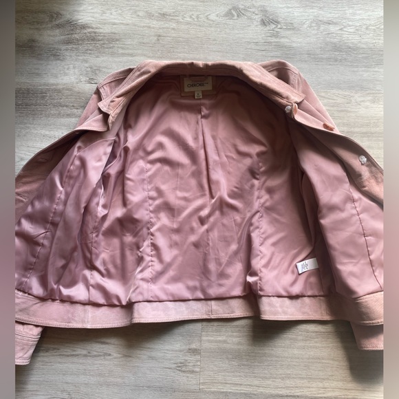 Vintage Light Pink 100% Genuine Leather Suede Jacket Festival Coachella Western - Picture 5 of 10